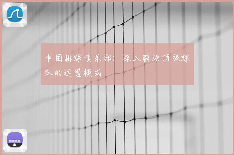 中国排球俱乐部:深入解读顶级球队的运营模式